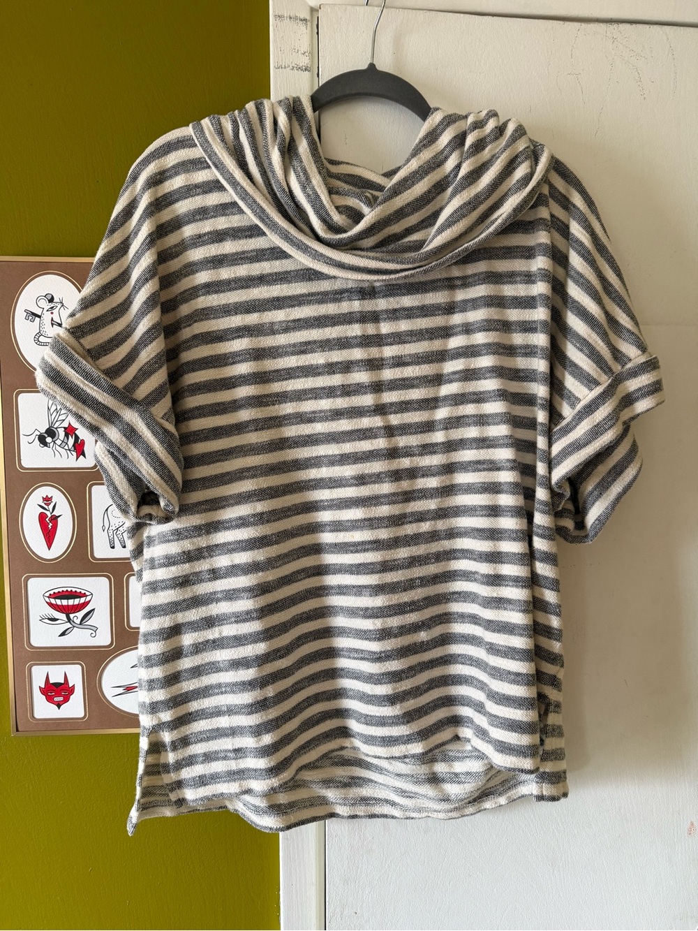Anthropologie Cowl Neck Striped Sweater